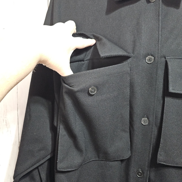 Zara Women's Black Heavyweight Jacket /Shacket Pockets Button Front Size Small. - Picture 7 of 10